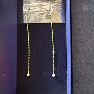Swarovski Gold and Silver Drop Earrings